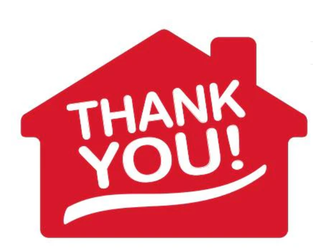 House Shaped Thank You Sticker/500