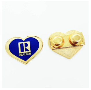 Realtor Gold Heart Pin