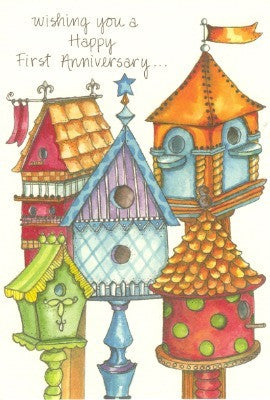 First Anniversary Birdhouses Card/6