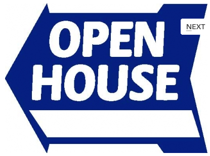 Open House Blue Arrow
