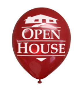 Red Open House Balloons - 25 Pack