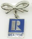 Realtor Hanging Bow Pin Silver